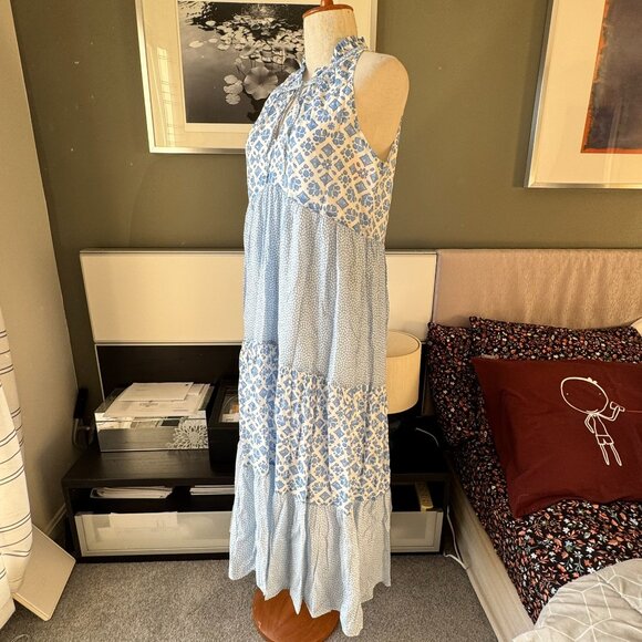 Vineyard Vines 100% Cotton Light Flowy Maxi Dress Floral Geometric Summer SMALL - Picture 8 of 12